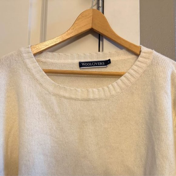 Women’s Ivory Woolovers Short Sleeve Crew Neck 100% Wool Sweater-Size XL - Picture 9 of 10